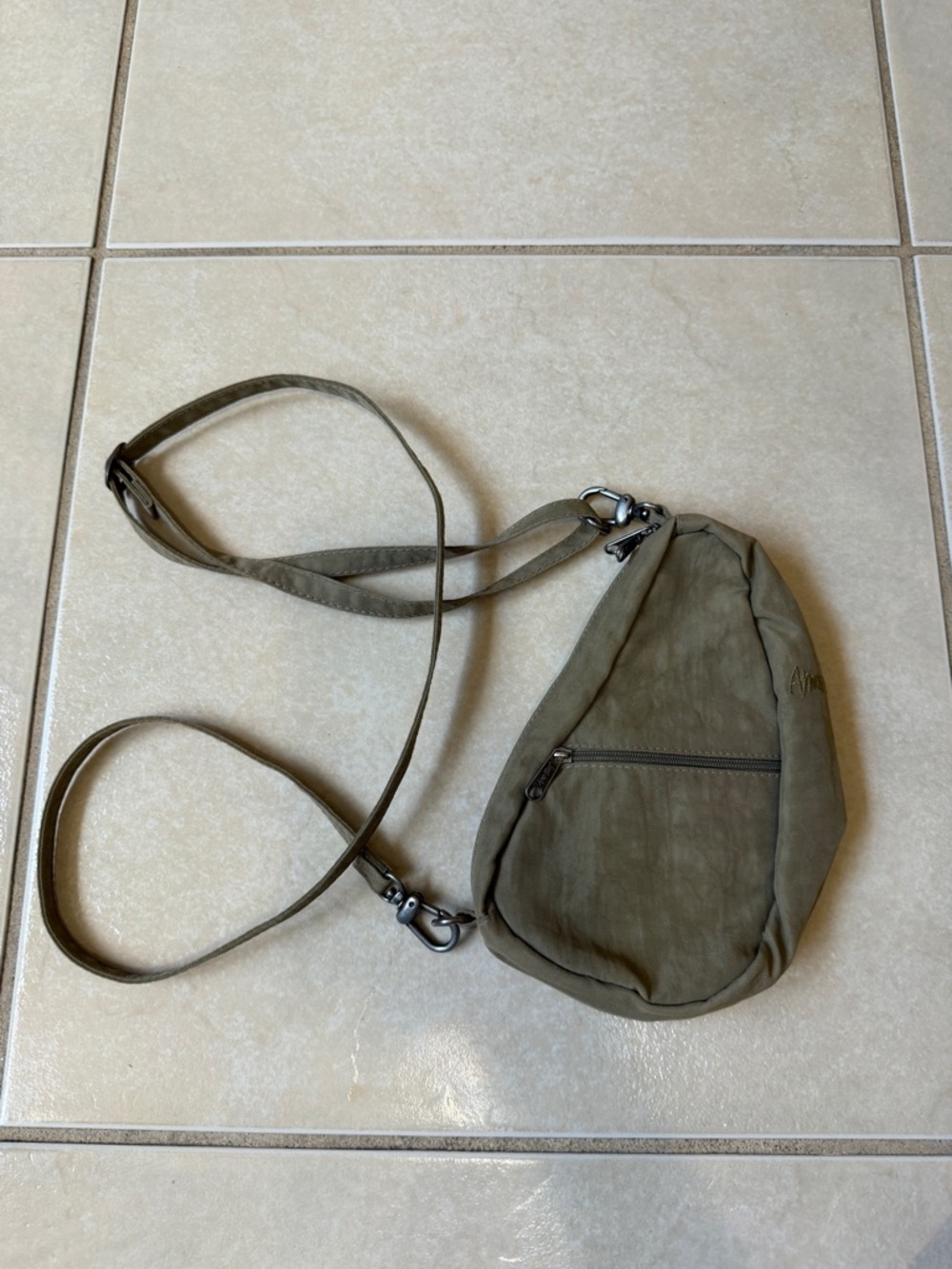 Ameribag Healthy Bag Black Mini Small Crossbody Baglett Sling 8X5 Olive/Beige